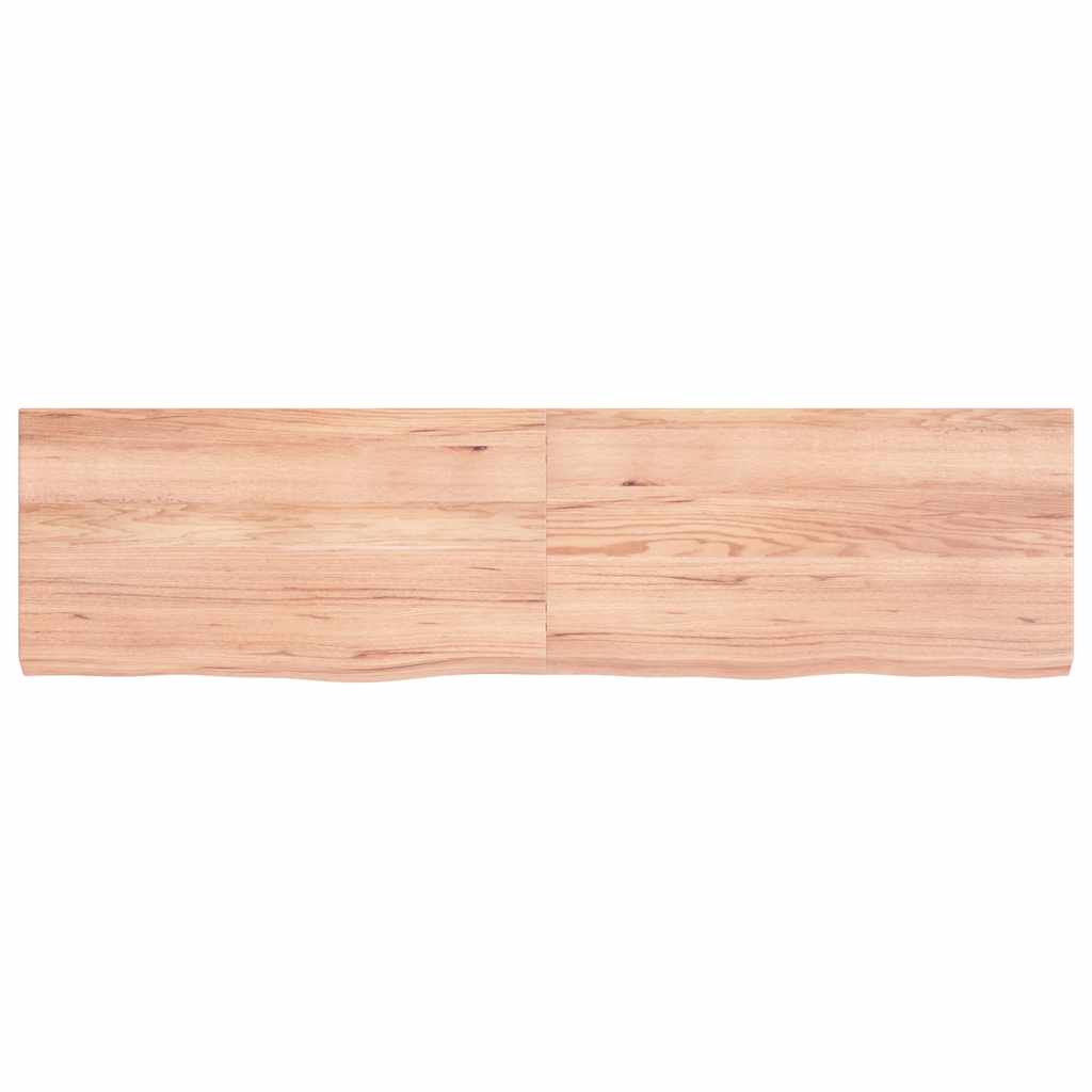 Wandschap 120X30X(2-4)Cm Behandeld Massief Eikenhout Lichtbruin 120 x 30 x 4 cm