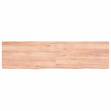 Wandschap 120X30X(2-4)Cm Behandeld Massief Eikenhout Lichtbruin 120 x 30 x 4 cm