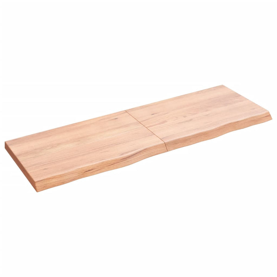 Wandschap 120x40x(2-4)cm behandeld massief eikenhout lichtbruin 120 x 40 x 4 cm