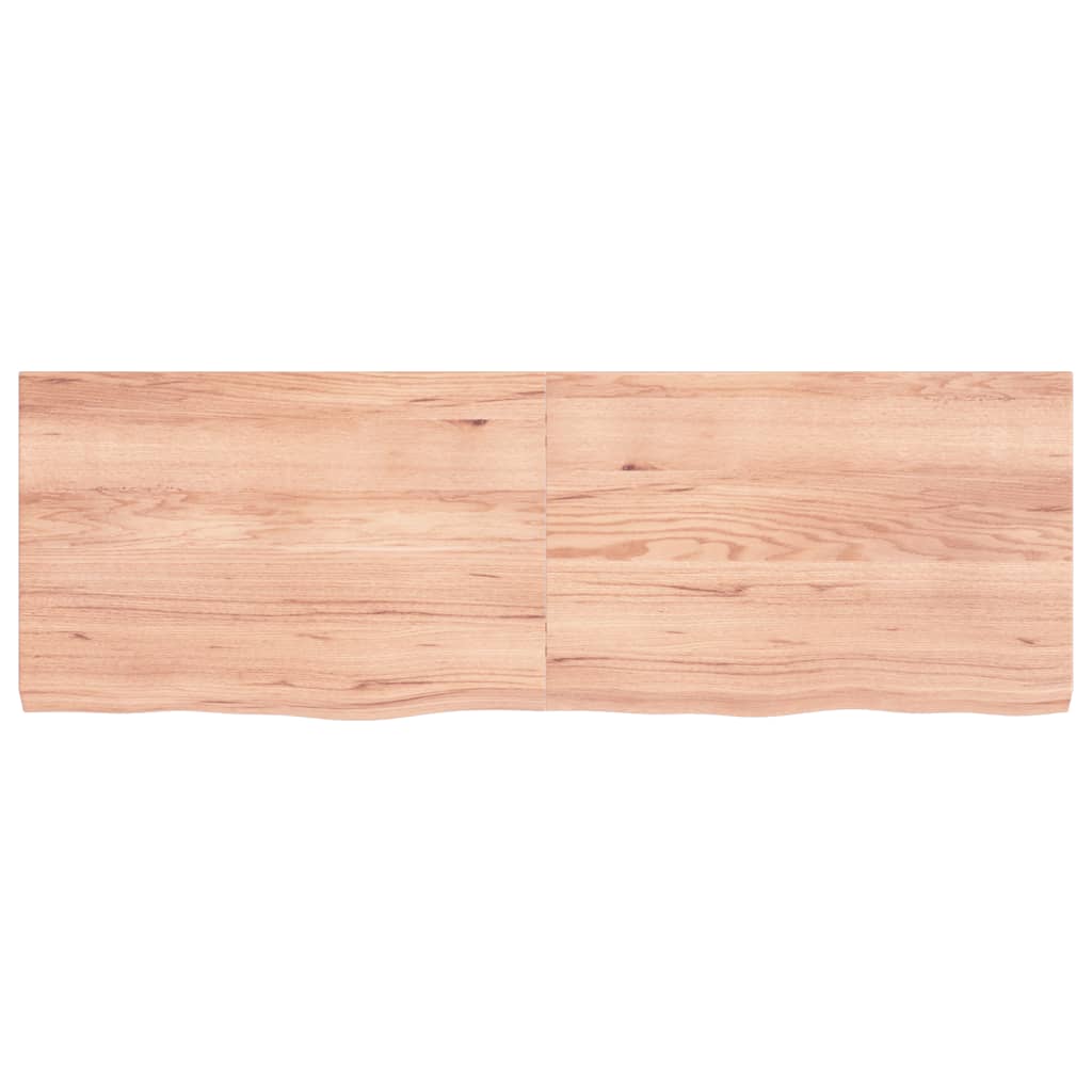Wandschap 120x40x(2-4)cm behandeld massief eikenhout lichtbruin 120 x 40 x 4 cm