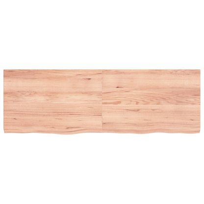 Wandschap 120x40x(2-4)cm behandeld massief eikenhout lichtbruin 120 x 40 x 4 cm