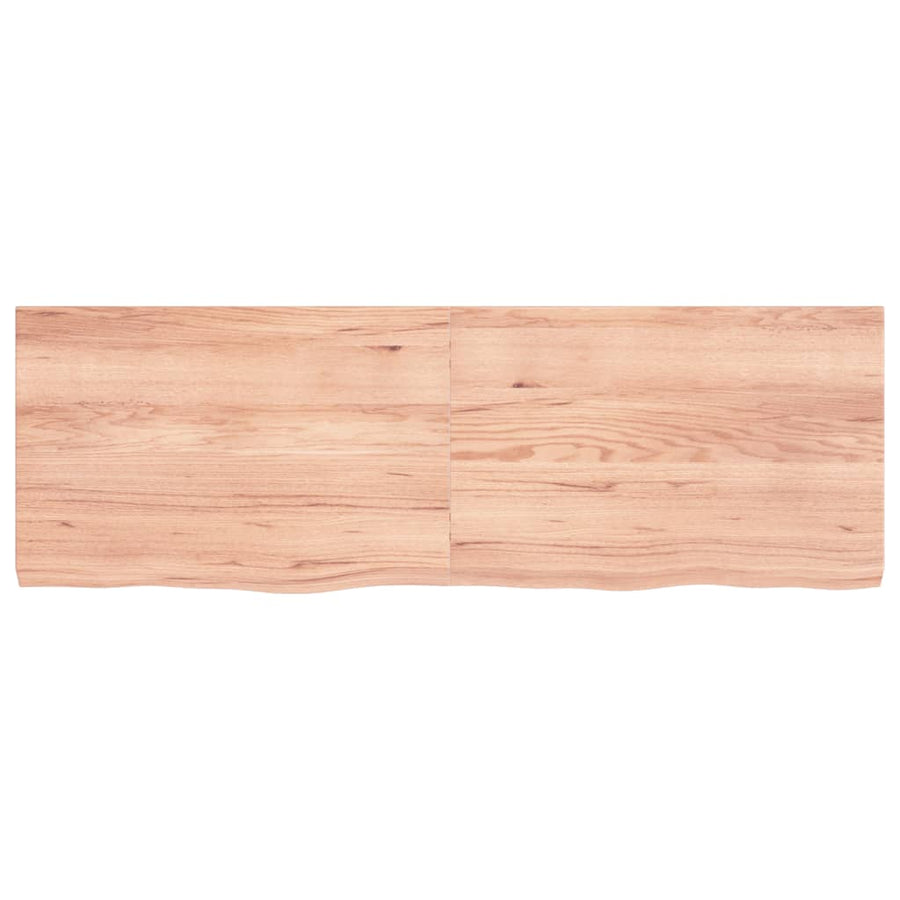 Wandschap 120x40x(2-4)cm behandeld massief eikenhout lichtbruin 120 x 40 x 4 cm