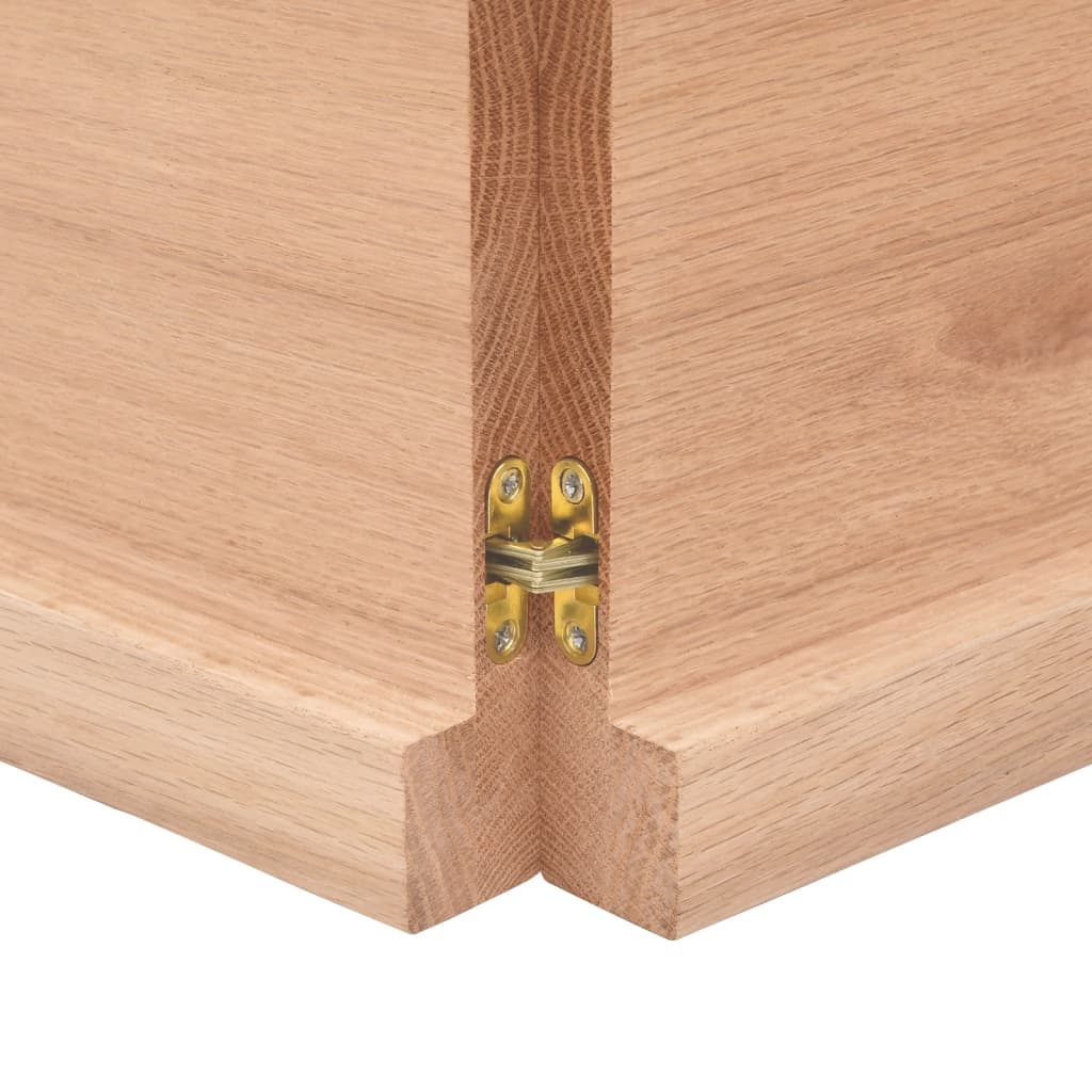 Wandschap 120x40x(2-4)cm behandeld massief eikenhout lichtbruin 120 x 40 x 4 cm