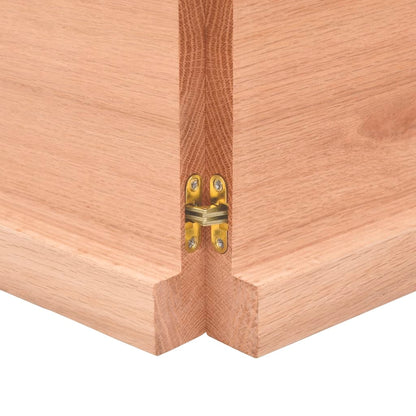 Wandschap 120x40x(2-4)cm behandeld massief eikenhout lichtbruin 120 x 40 x 4 cm