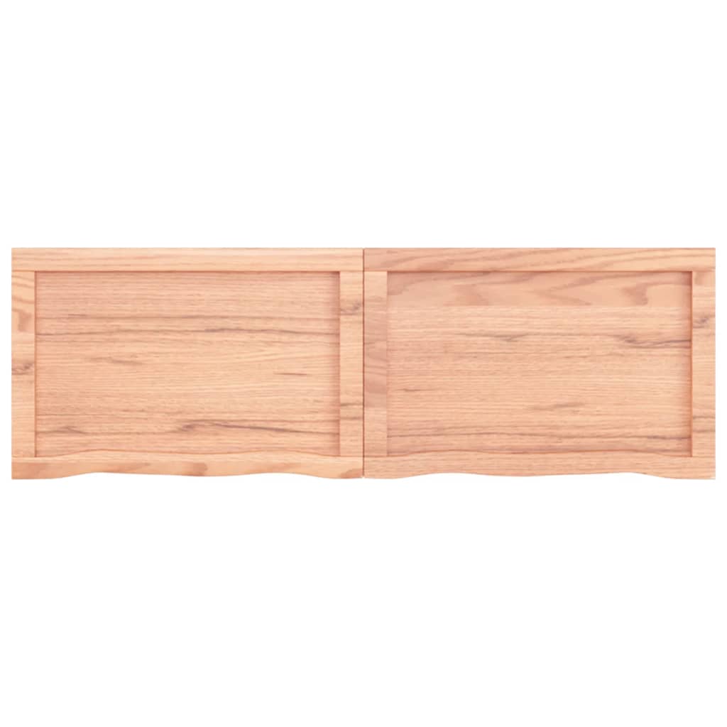 Wandschap 120x40x(2-4)cm behandeld massief eikenhout lichtbruin 120 x 40 x 4 cm