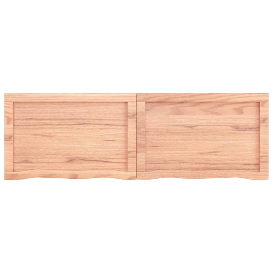 Wandschap 120x40x(2-4)cm behandeld massief eikenhout lichtbruin 120 x 40 x 4 cm