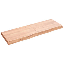 Wandschap 120x40x(2-6)cm behandeld massief eikenhout lichtbruin 120 x 40 x 6 cm