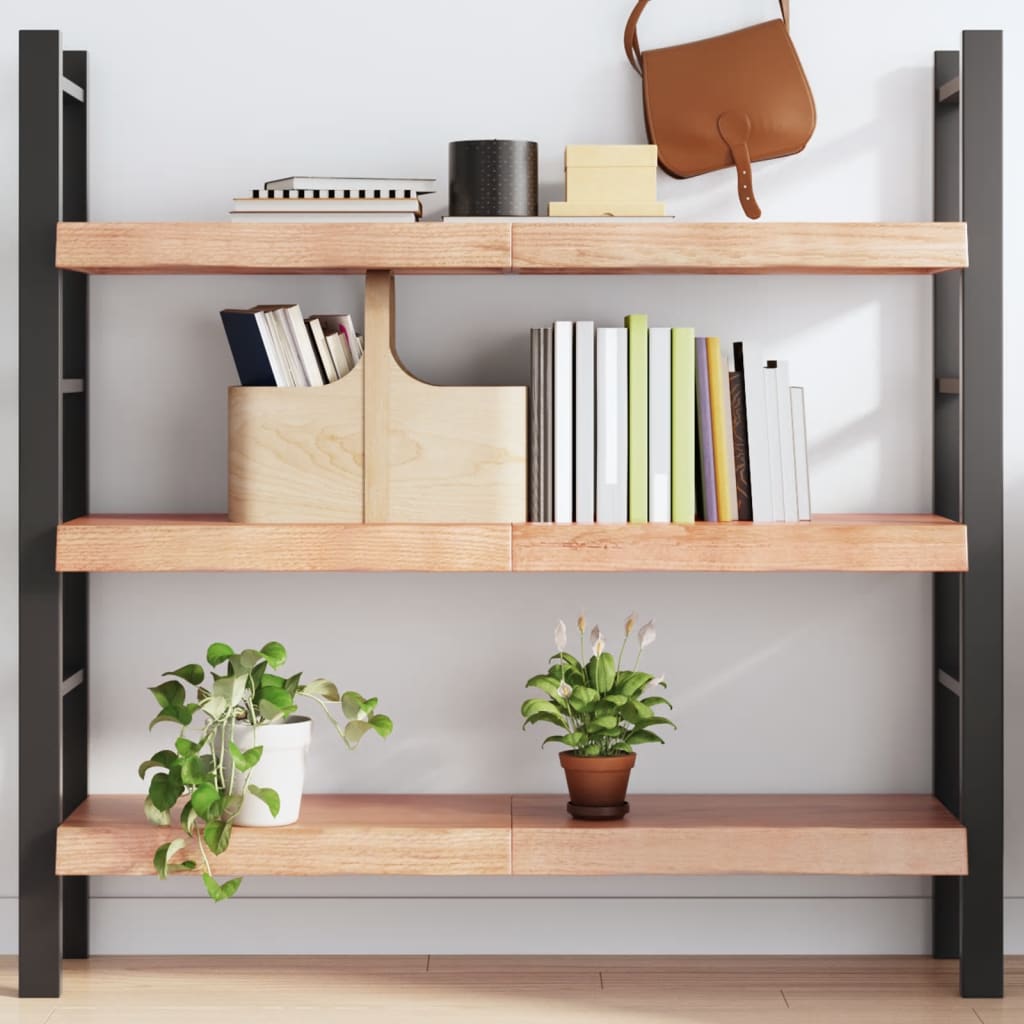 Wandschap 120x40x(2-6)cm behandeld massief eikenhout lichtbruin 120 x 40 x 6 cm