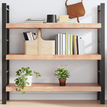 Wandschap 120x40x(2-6)cm behandeld massief eikenhout lichtbruin 120 x 40 x 6 cm