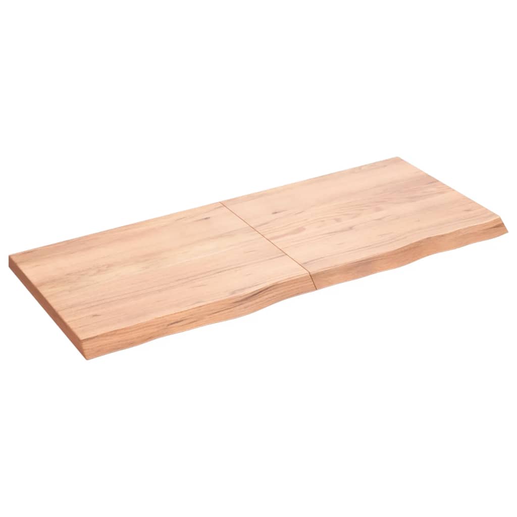 Wandschap 120x50x(2-4)cm behandeld massief eikenhout lichtbruin 120 x 50 x 4 cm