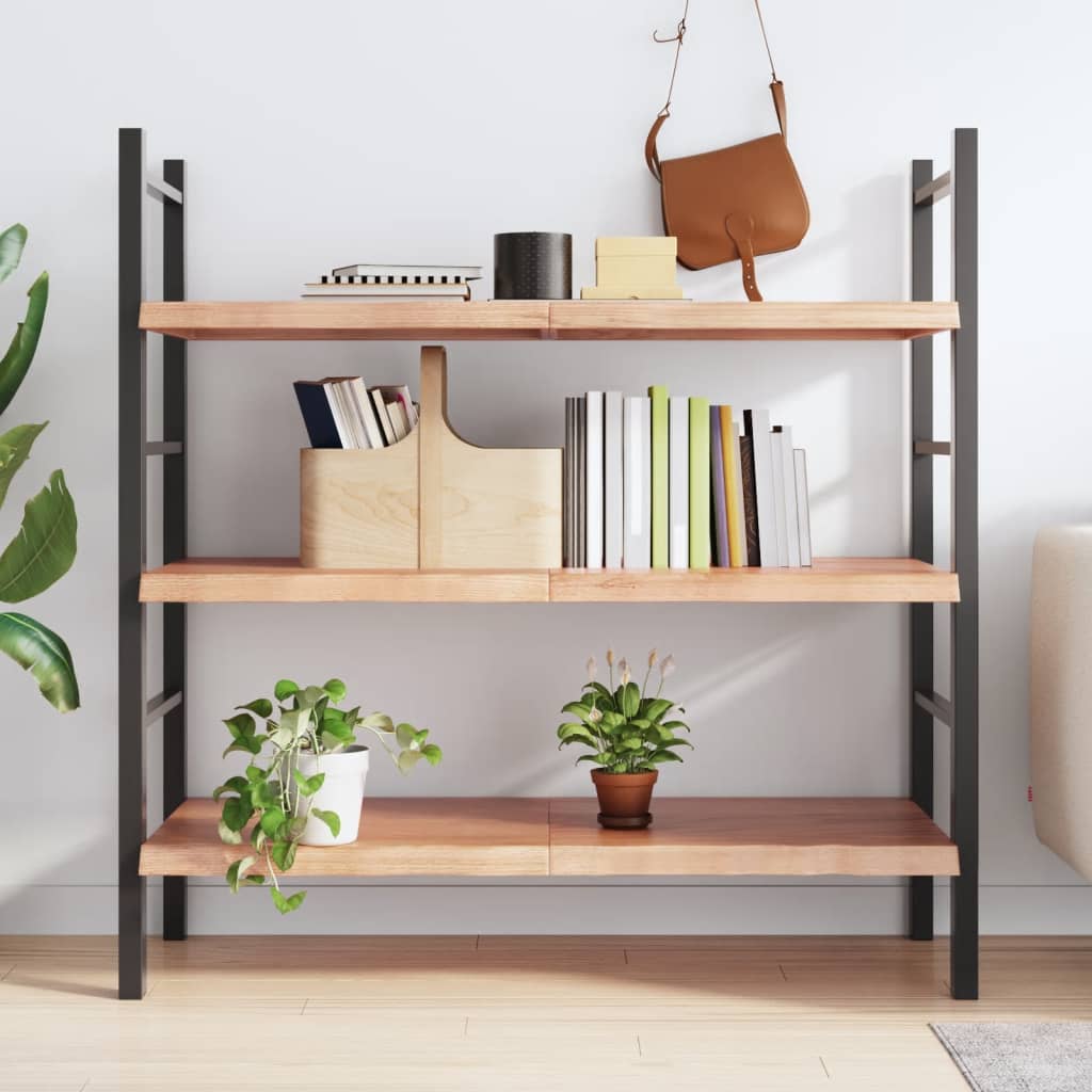 Wandschap 120x50x(2-4)cm behandeld massief eikenhout lichtbruin 120 x 50 x 4 cm