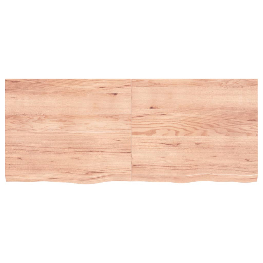 Wandschap 120x50x(2-4)cm behandeld massief eikenhout lichtbruin 120 x 50 x 4 cm