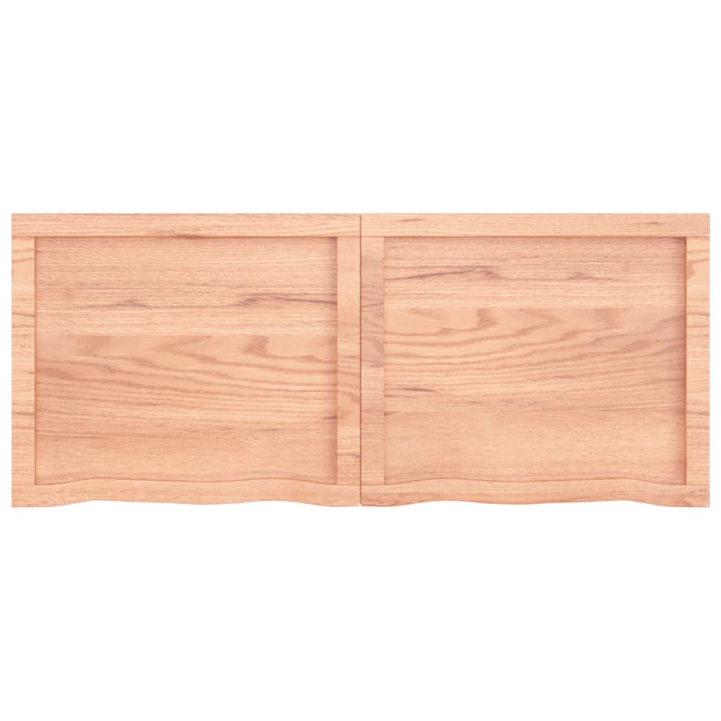 Wandschap 120x50x(2-4)cm behandeld massief eikenhout lichtbruin 120 x 50 x 4 cm
