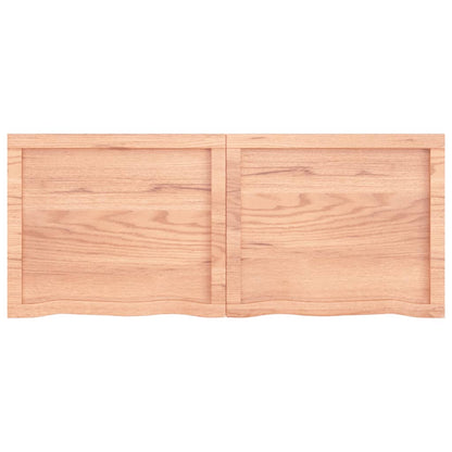 Wandschap 120x50x(2-4)cm behandeld massief eikenhout lichtbruin 120 x 50 x 4 cm