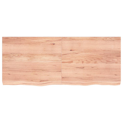 Wandschap 120x50x(2-6)cm behandeld massief eikenhout lichtbruin 120 x 50 x 6 cm