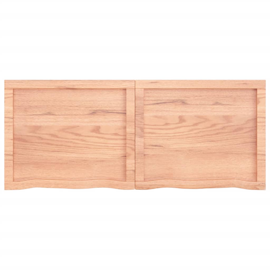 Wandschap 120x50x(2-6)cm behandeld massief eikenhout lichtbruin 120 x 50 x 6 cm