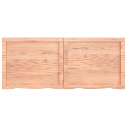 Wandschap 120x50x(2-6)cm behandeld massief eikenhout lichtbruin 120 x 50 x 6 cm