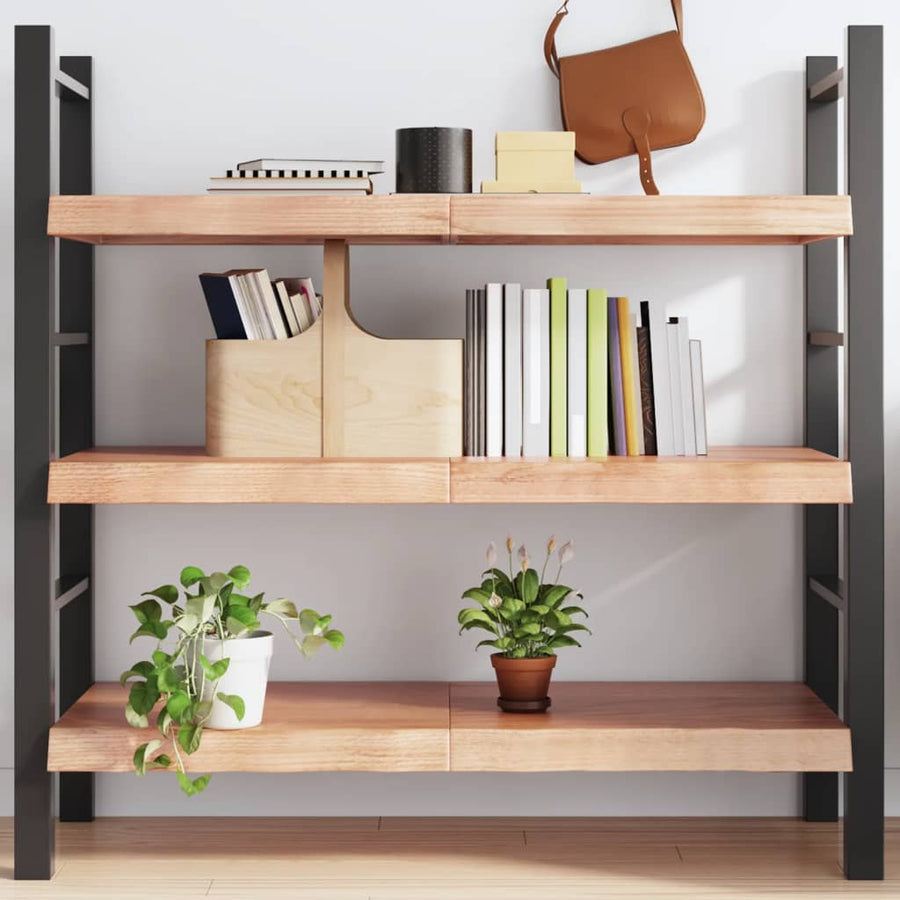 Wandschap 120x50x(2-6)cm behandeld massief eikenhout lichtbruin 120 x 50 x 6 cm