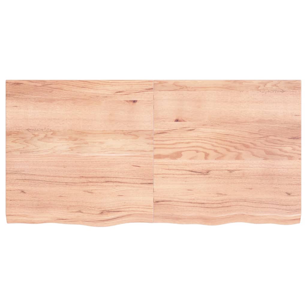 Wandschap 120x60x(2-4)cm behandeld massief eikenhout lichtbruin 120 x 60 x 4 cm