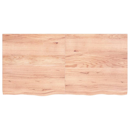 Wandschap 120x60x(2-4)cm behandeld massief eikenhout lichtbruin 120 x 60 x 4 cm