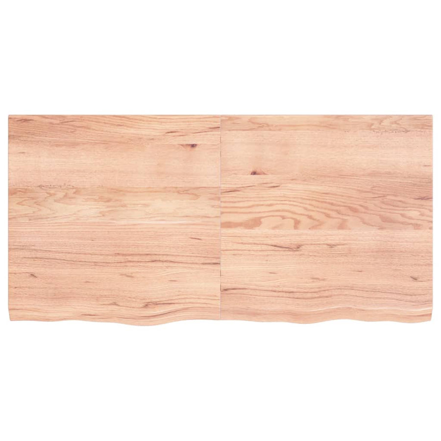 Wandschap 120x60x(2-4)cm behandeld massief eikenhout lichtbruin 120 x 60 x 4 cm
