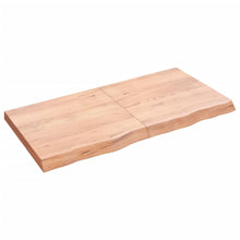 Wandschap 120x60x(2-6)cm behandeld massief eikenhout lichtbruin 120 x 60 x 6 cm