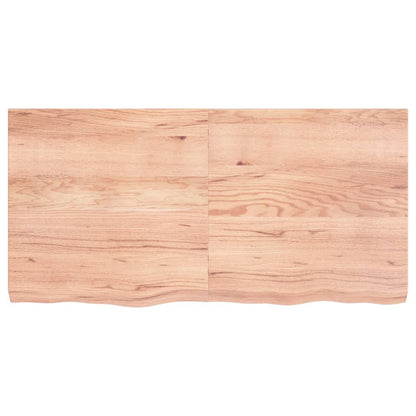 Wandschap 120x60x(2-6)cm behandeld massief eikenhout lichtbruin 120 x 60 x 6 cm
