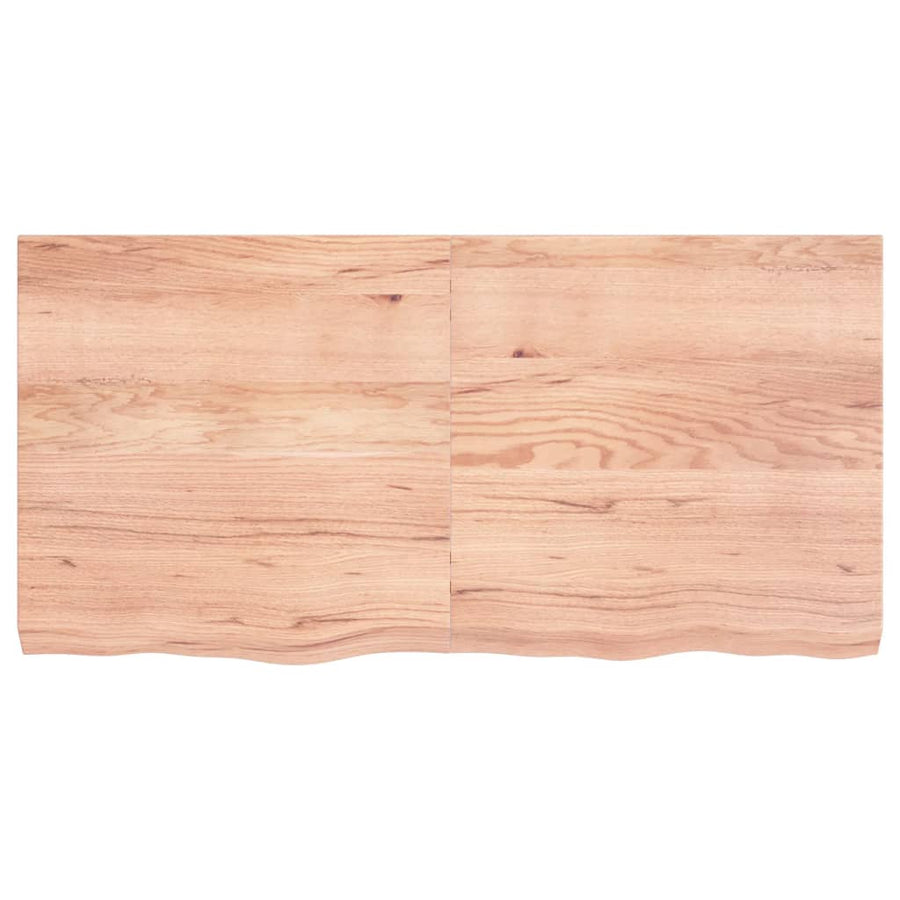 Wandschap 120x60x(2-6)cm behandeld massief eikenhout lichtbruin 120 x 60 x 6 cm