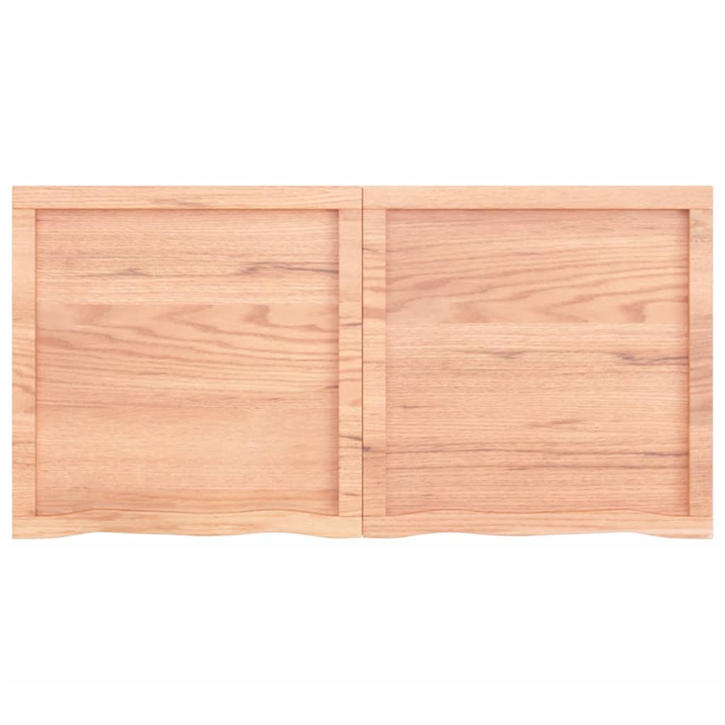 Wandschap 120x60x(2-6)cm behandeld massief eikenhout lichtbruin 120 x 60 x 6 cm