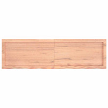 Wandschap 140X40X(2-4)Cm Behandeld Massief Eikenhout Lichtbruin 140 x 40 x 4 cm