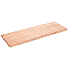 Wandschap 140x50x(2-4)cm behandeld massief eikenhout lichtbruin 140 x 50 x 4 cm