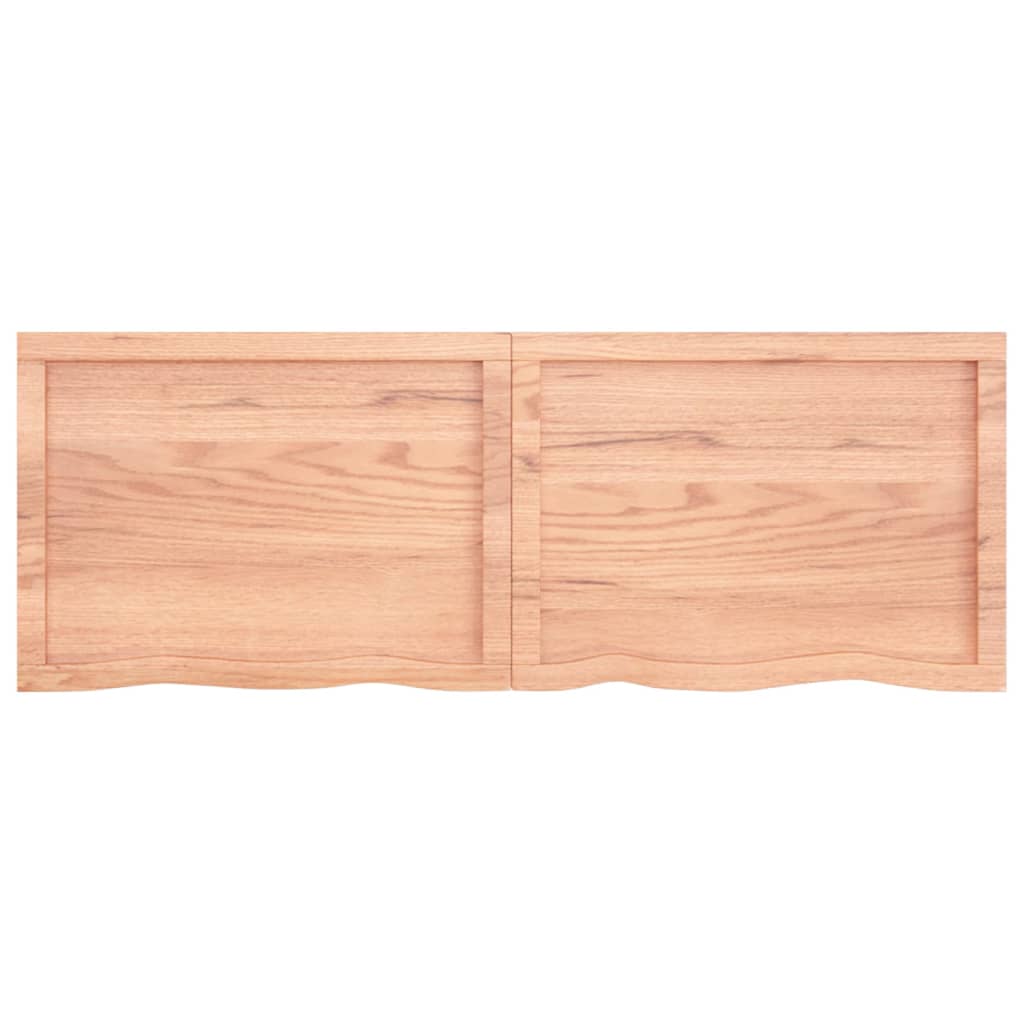 Wandschap 140x50x(2-4)cm behandeld massief eikenhout lichtbruin 140 x 50 x 4 cm