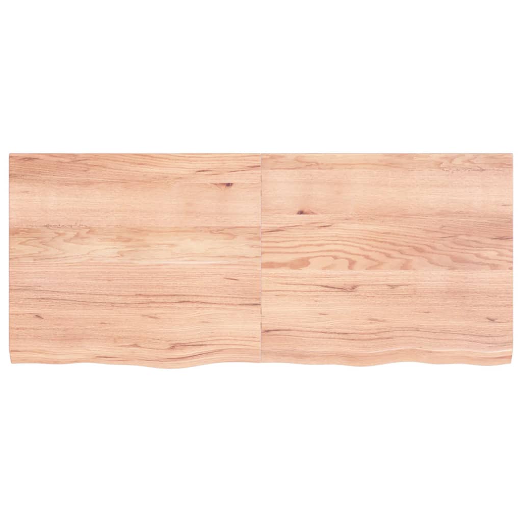 Wandschap 140x60x(2-4)cm behandeld massief eikenhout lichtbruin 140 x 60 x 4 cm