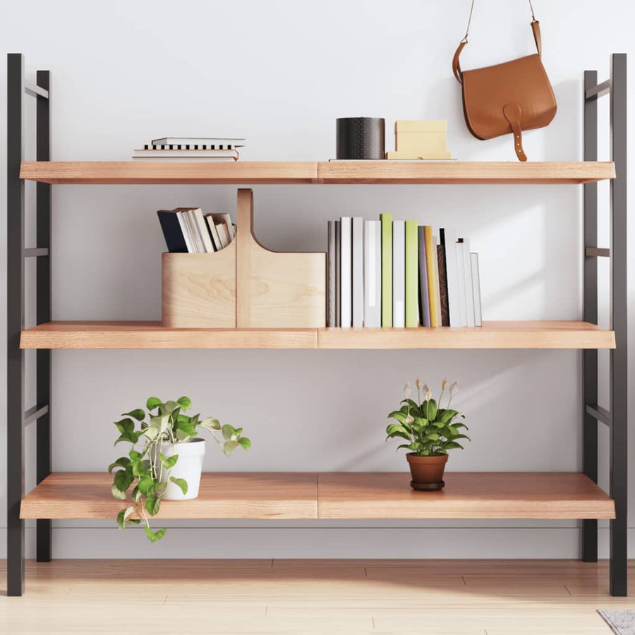 Wandschap 140x60x(2-4)cm behandeld massief eikenhout lichtbruin 140 x 60 x 4 cm