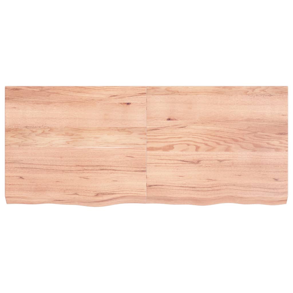 Wandschap 140x60x(2-6)cm behandeld massief eikenhout lichtbruin 140 x 60 x 6 cm