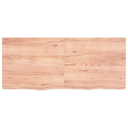 Wandschap 140x60x(2-6)cm behandeld massief eikenhout lichtbruin 140 x 60 x 6 cm