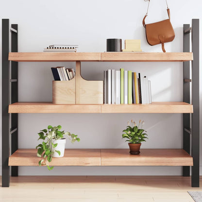 Wandschap 140x60x(2-6)cm behandeld massief eikenhout lichtbruin 140 x 60 x 6 cm