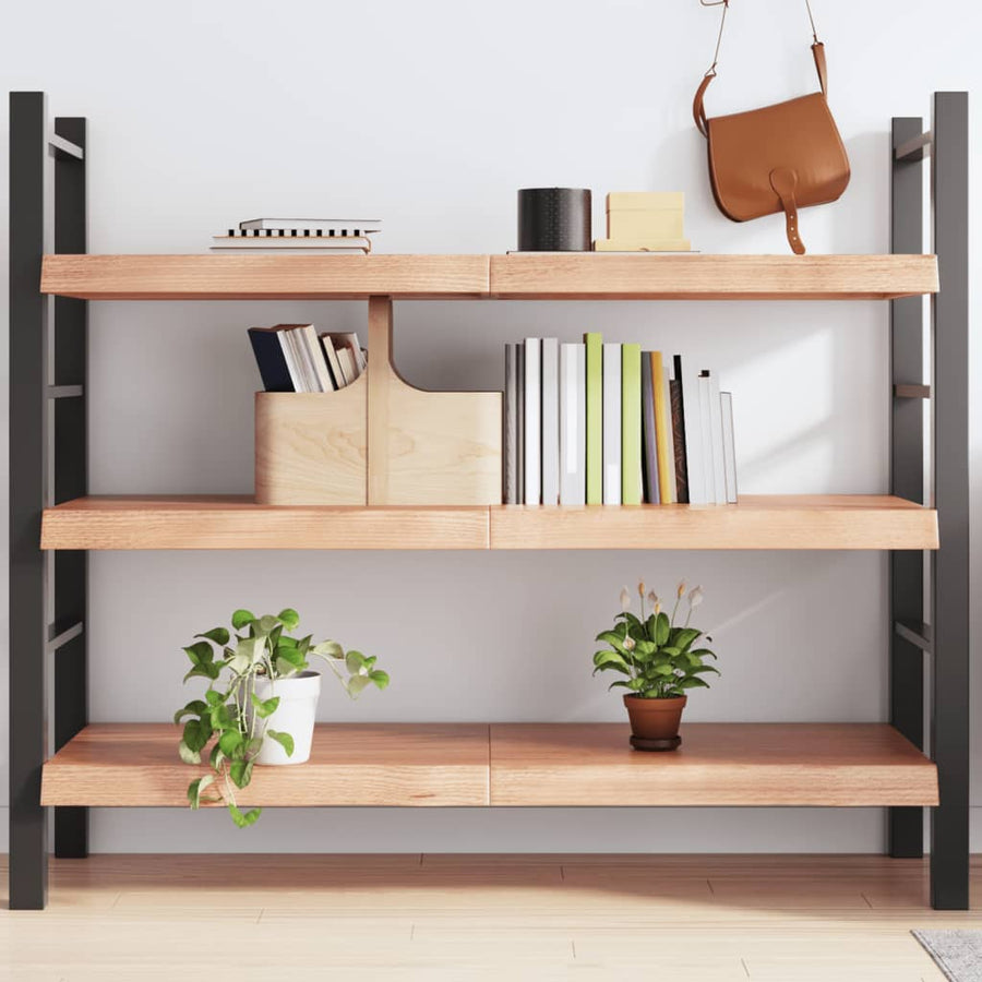 Wandschap 140x60x(2-6)cm behandeld massief eikenhout lichtbruin 140 x 60 x 6 cm