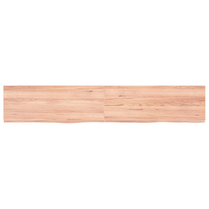 Wandschap 160X30X(2-4)Cm Behandeld Massief Eikenhout Lichtbruin 160 x 30 x 4 cm