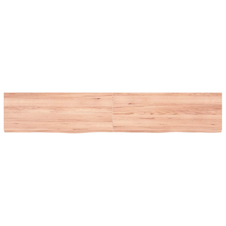 Wandschap 160X30X(2-4)Cm Behandeld Massief Eikenhout Lichtbruin 160 x 30 x 4 cm