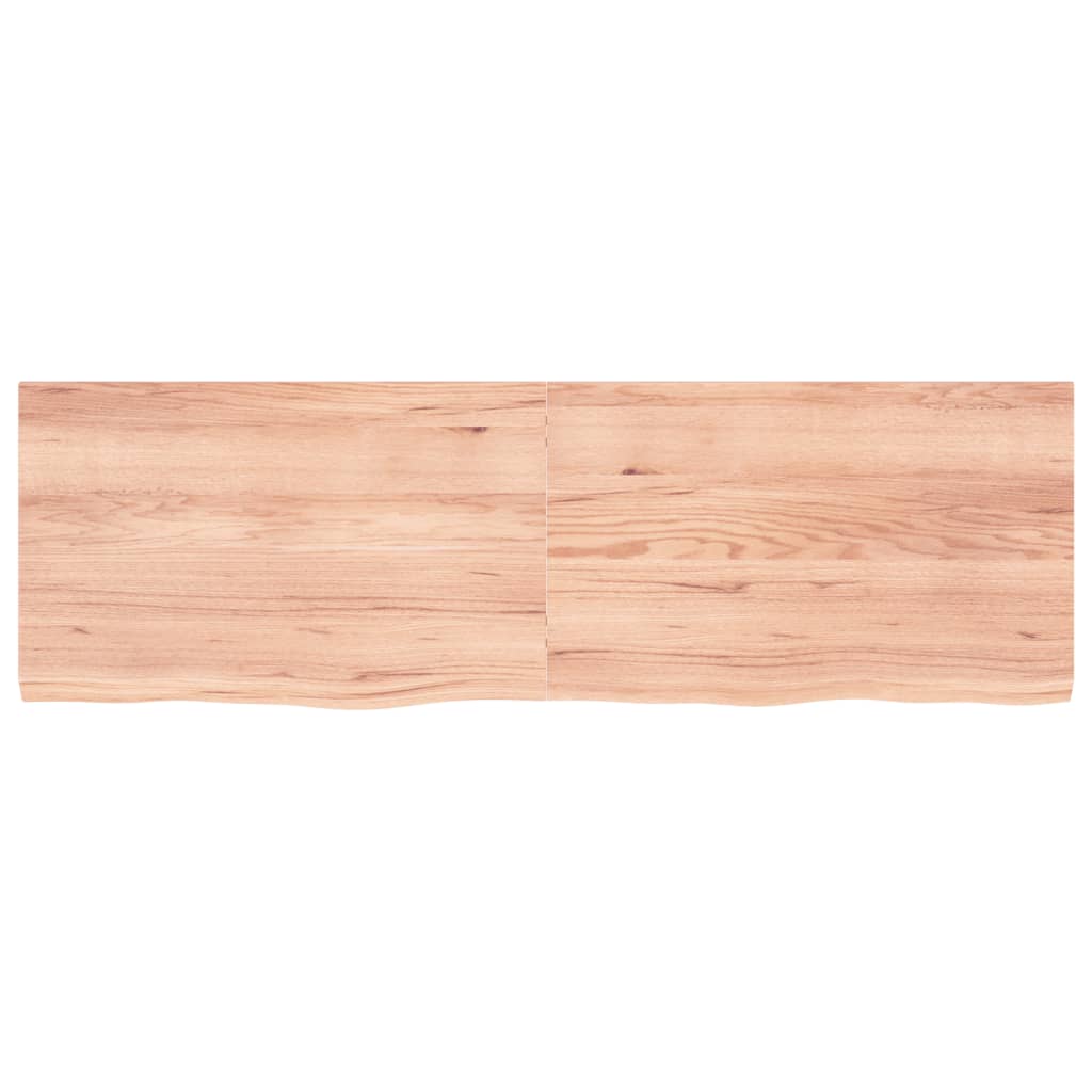 Wandschap 160x50x(2-4)cm behandeld massief eikenhout lichtbruin 160 x 50 x 4 cm