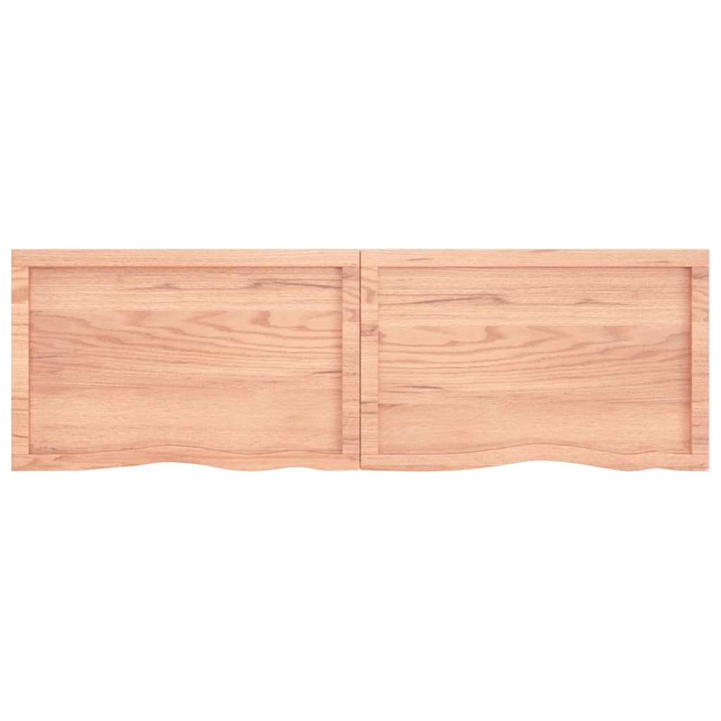 Wandschap 160x50x(2-4)cm behandeld massief eikenhout lichtbruin 160 x 50 x 4 cm