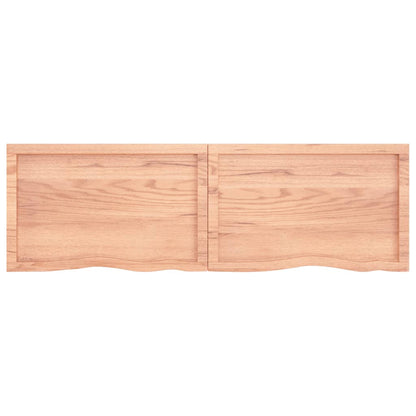 Wandschap 160x50x(2-4)cm behandeld massief eikenhout lichtbruin 160 x 50 x 4 cm