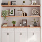 Wall shelf 160x50x(2-4)cm treated solid oak light brown
