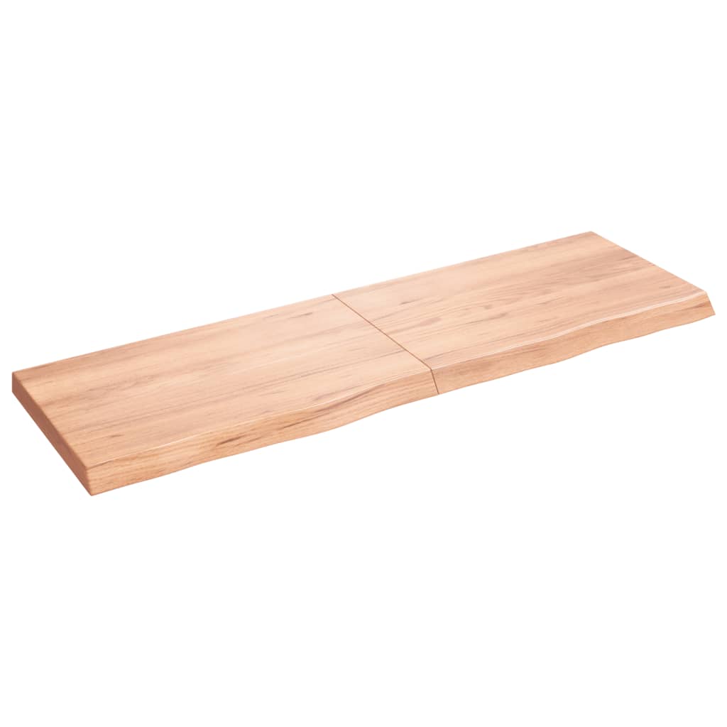 Wandschap 160x50x(2-6)cm behandeld massief eikenhout lichtbruin 160 x 50 x 6 cm