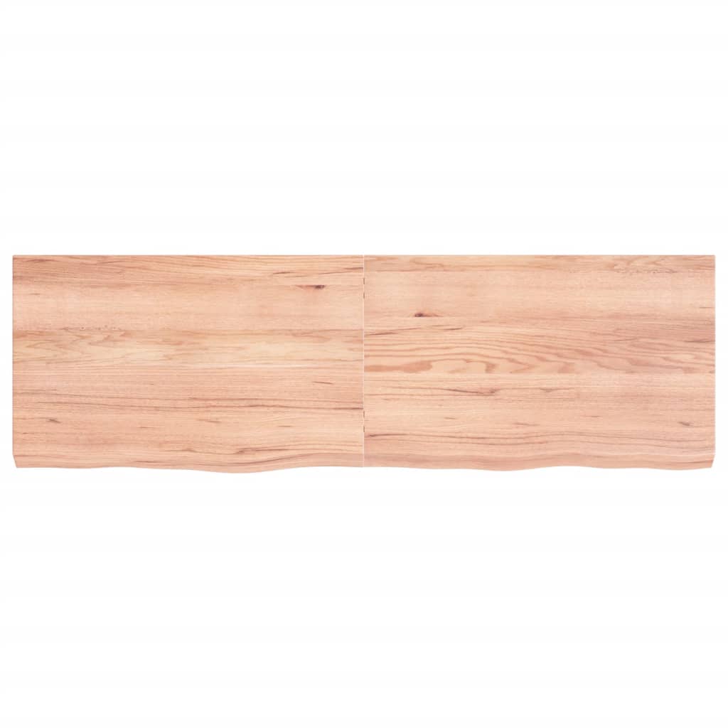 Wandschap 160x50x(2-6)cm behandeld massief eikenhout lichtbruin 160 x 50 x 6 cm