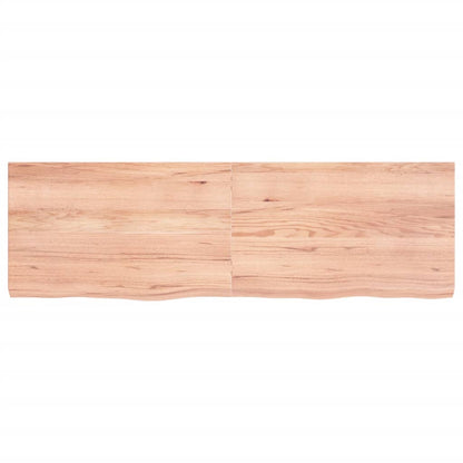 Wandschap 160x50x(2-6)cm behandeld massief eikenhout lichtbruin 160 x 50 x 6 cm