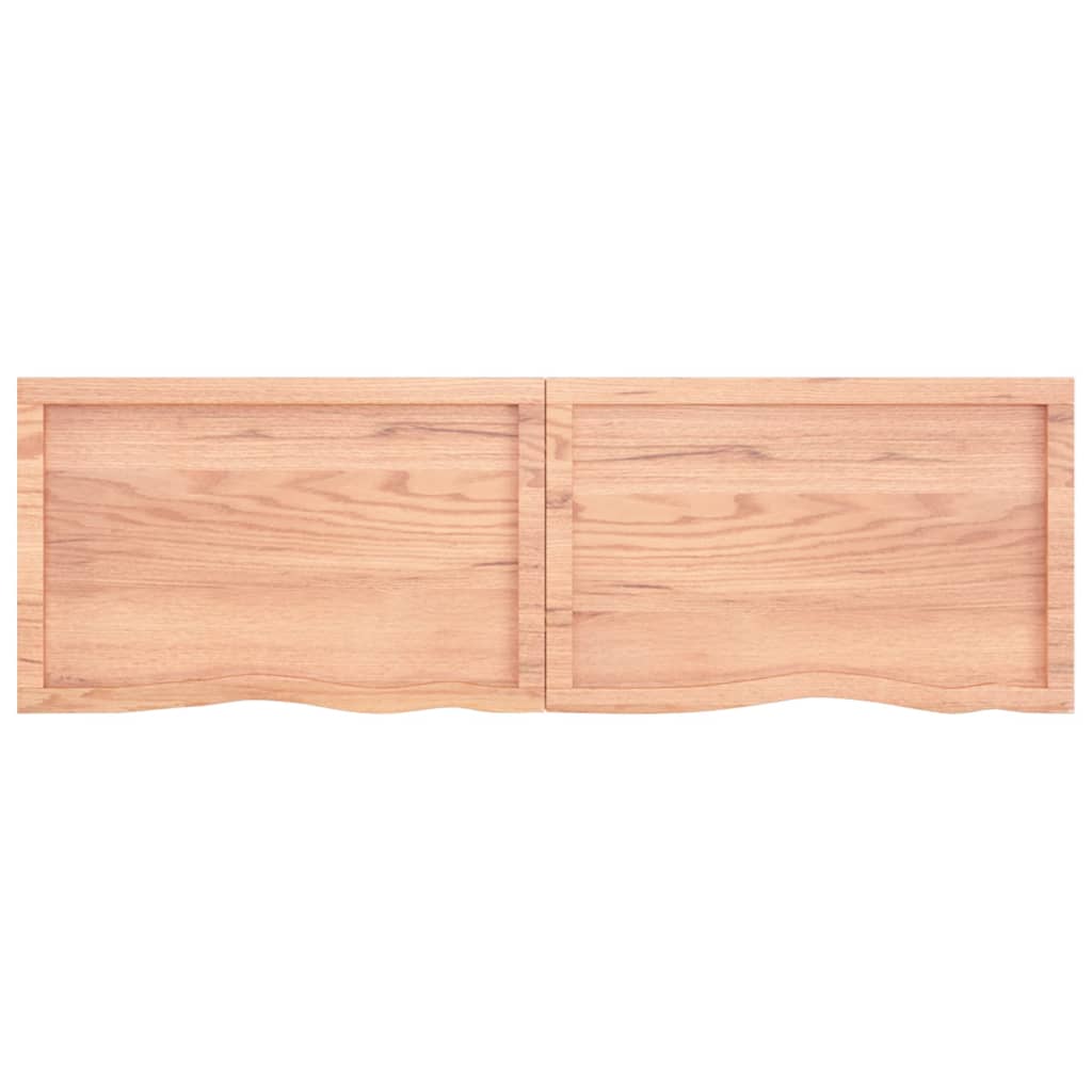 Wandschap 160x50x(2-6)cm behandeld massief eikenhout lichtbruin 160 x 50 x 6 cm