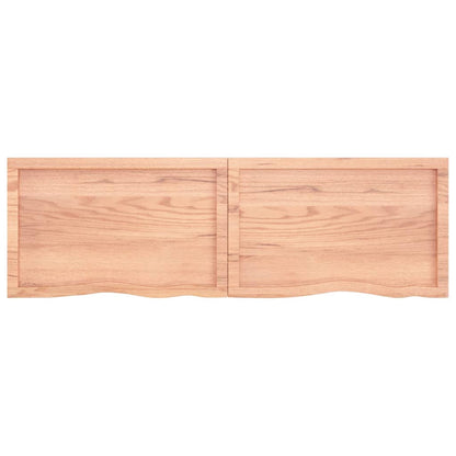 Wandschap 160x50x(2-6)cm behandeld massief eikenhout lichtbruin 160 x 50 x 6 cm