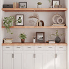 Wall shelf 160x50x(2-6)cm treated solid oak light brown